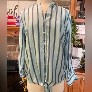 Talbots Blue Striped Blouse